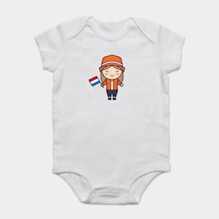 Cute Patriotic Dutch Girl Baby Bodysuit